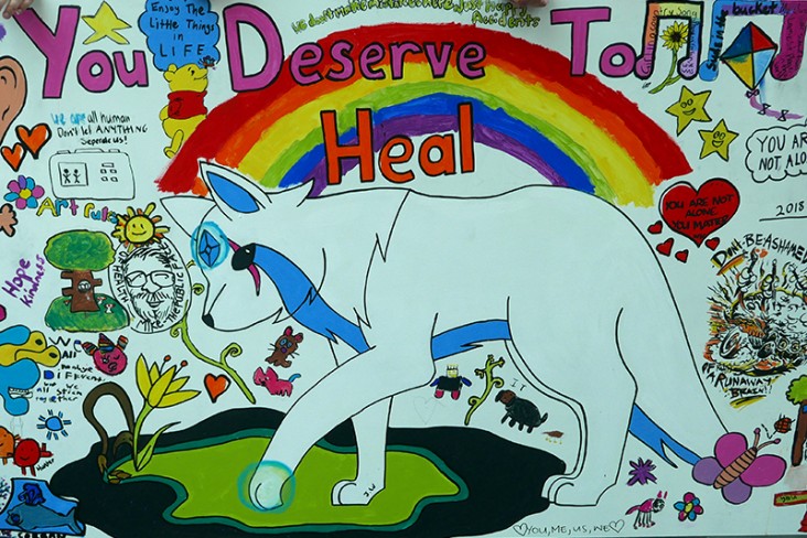 Collaborative art completed during Mental Health Awareness Week
