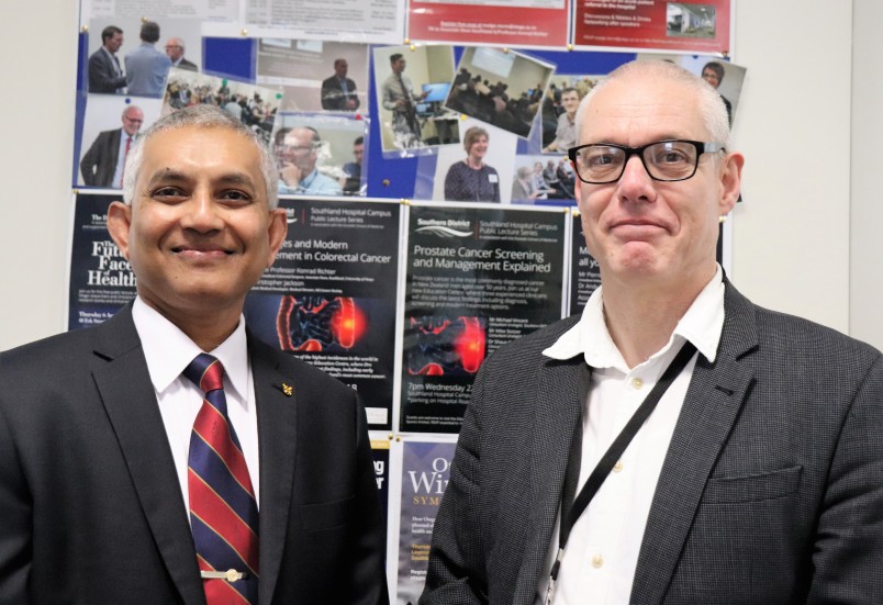 Dean of Otago Medical School Professor Rathan Subramaniam with Associate Professor Konrad Richter, Associate Dean Southland 